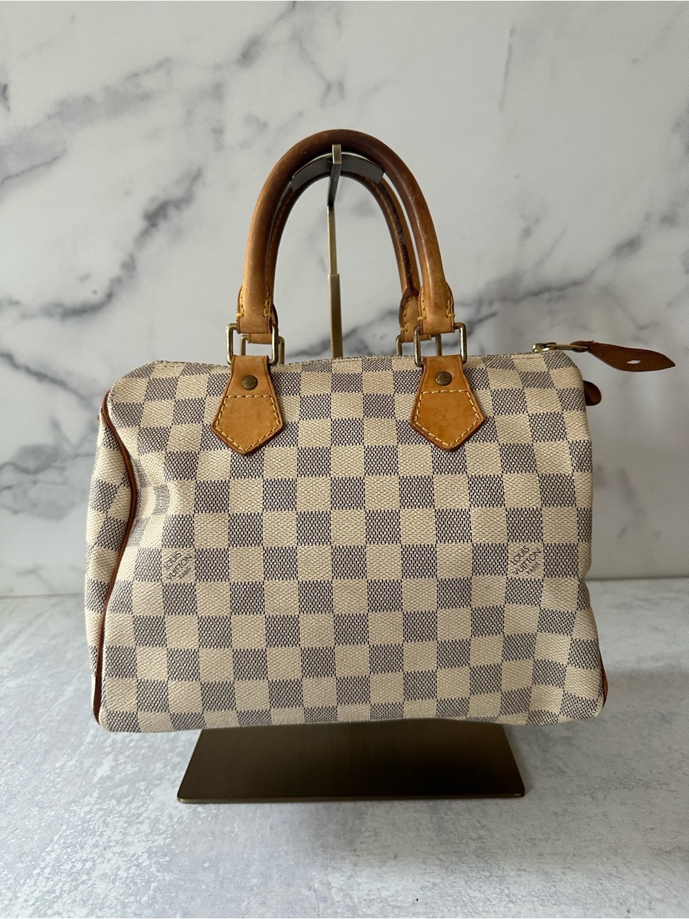 Louis Vuitton Speedy 25 Damier Azur Canvas Handbag